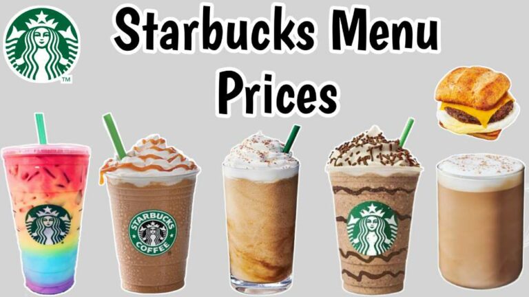 Starbucks Menu with Prices 2023 USA